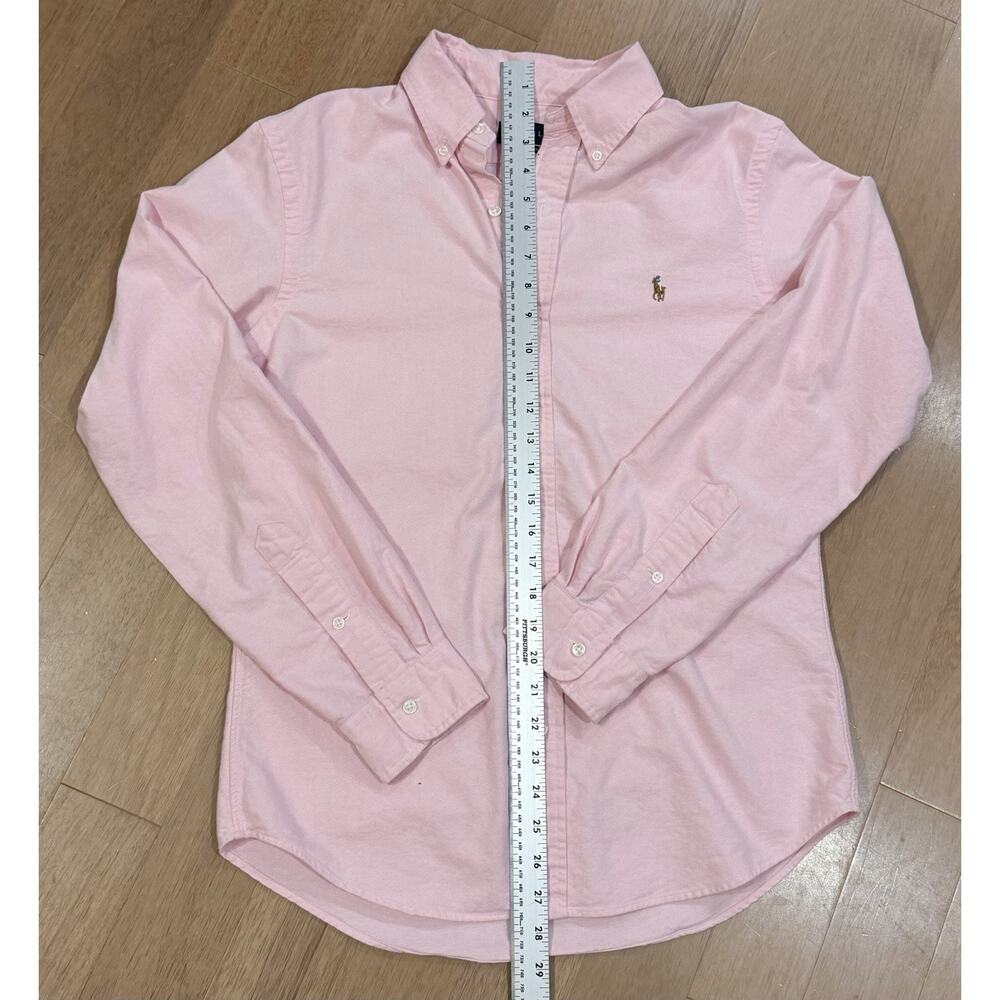 Ralph Lauren Shirt Mens Medium Slim Fit Pink Oxford Button Down Long Sleeve - Picture 5 of 6